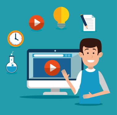 adam karakter satırı simgelerindeki eğitim ile 