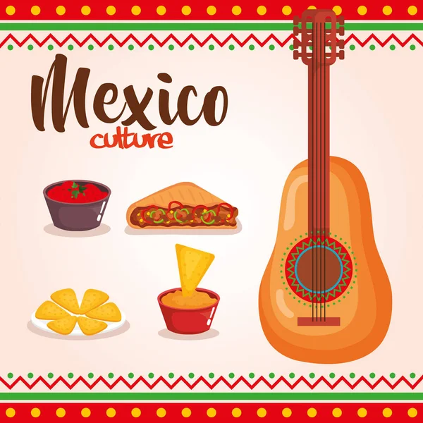 Deliziose icone del cibo messicano — Vettoriale Stock