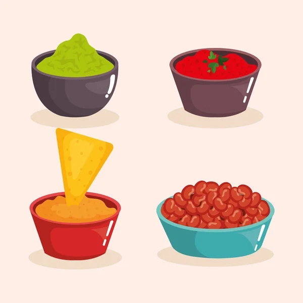 Delicious mexican food icons — Stock Vector