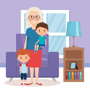 Büyükanne ve oturma geandchildren