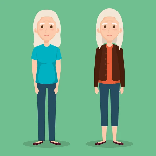 Lindas abuelas avatares personajes — Archivo Imágenes Vectoriales