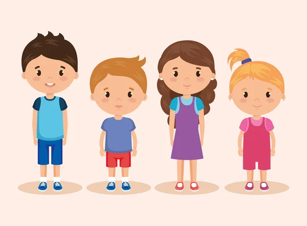 Niedliche und kleine Kindergruppe — Stockvektor