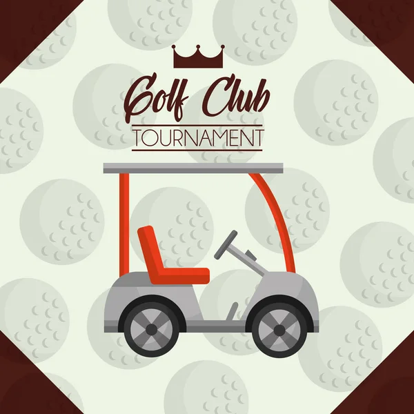 Voiture golf club tournoi balle fond — Image vectorielle