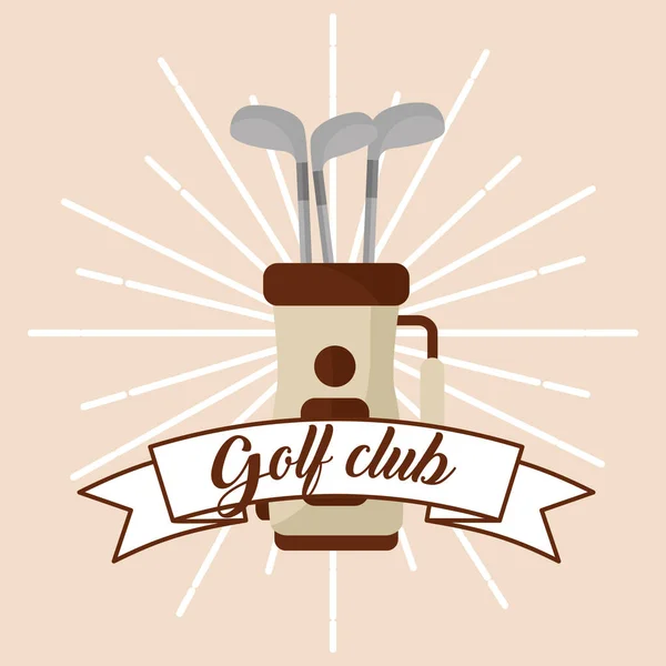 Гольф клуб на банерній карті сумки — стоковий вектор