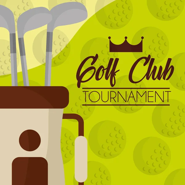 Club de golf sur fond boules sac — Image vectorielle