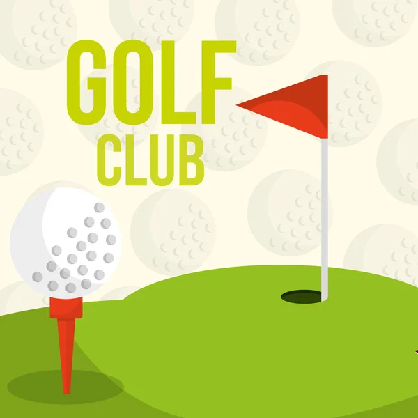 Golf club course flag balls background — Stock Vector