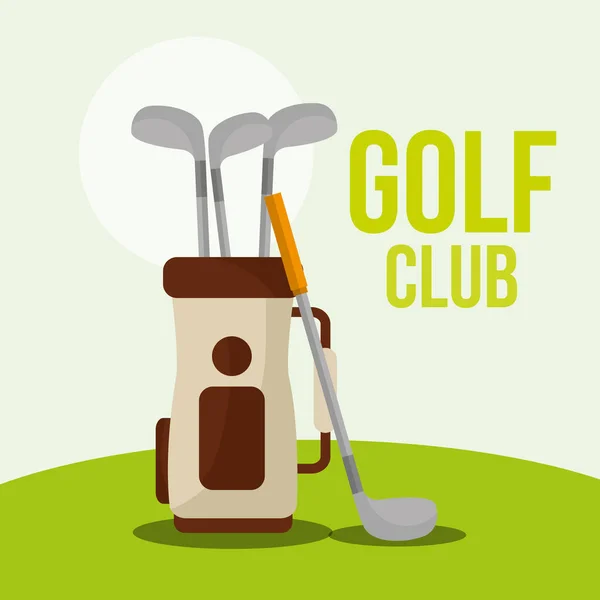 Golf club táska berendezések a fű — Stock Vector