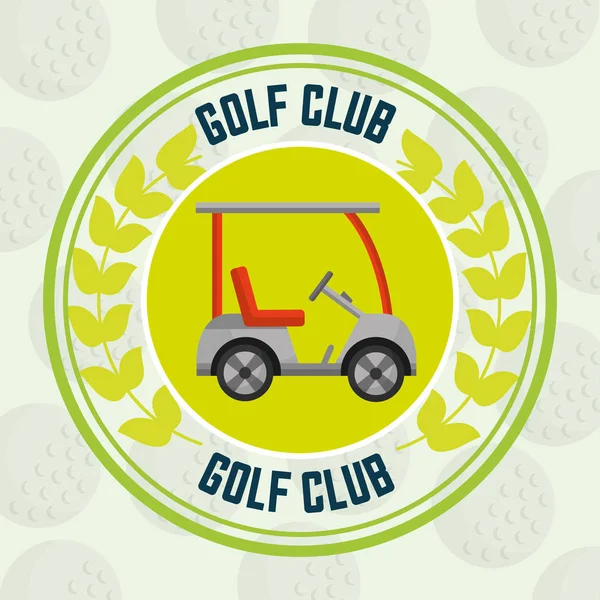 Golf club car transport balls background emblem — Stock Vector