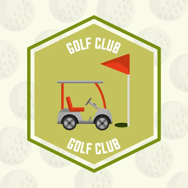Golf club car red flag stamp — Stock Vector