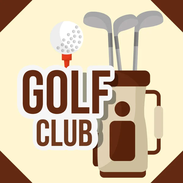 Golf clubs in bag ball equipment — Stock Vector