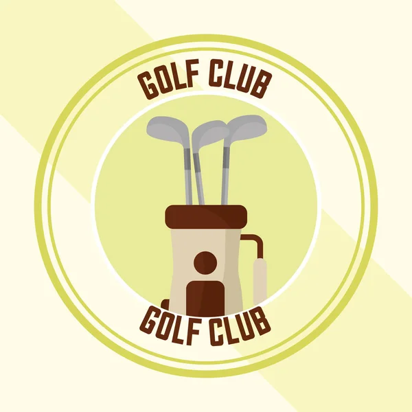 Bolsa de campeonato club de golf con palos — Vector de stock