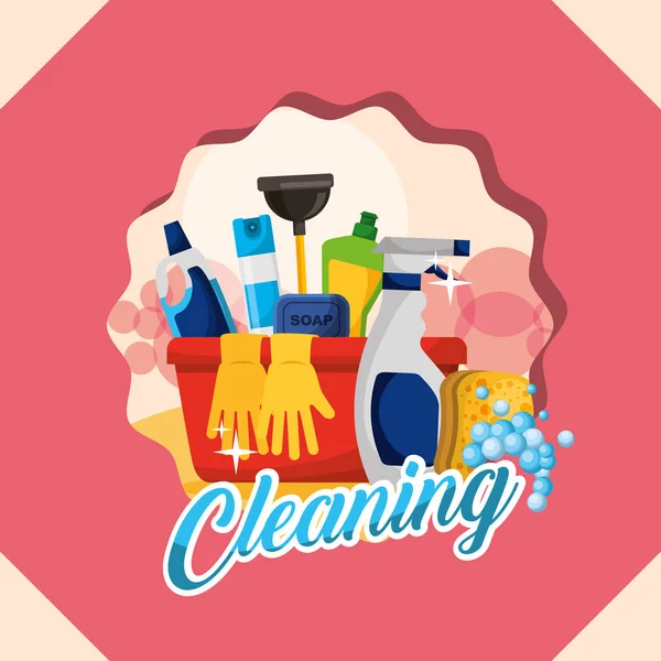 Spring cleaning concept — Stock Vector