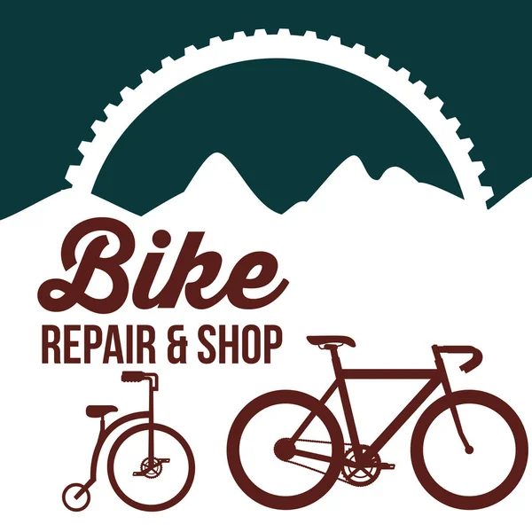Fahrradreparatur und Werkstatt — Stockvektor