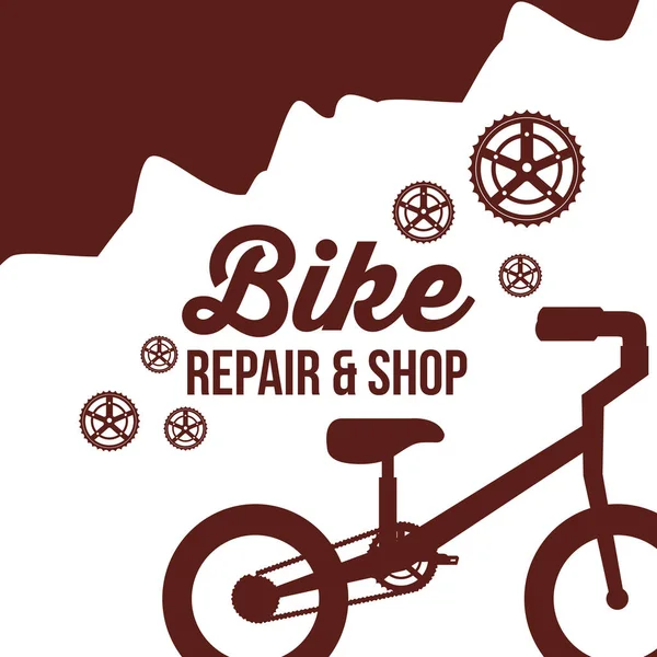 Fietsreparatie en shop — Stockvector