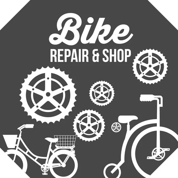 Fietsreparatie en shop — Stockvector