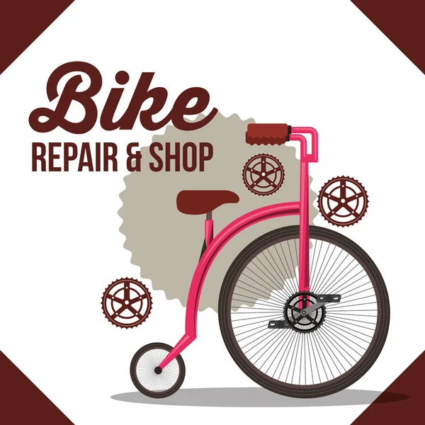 Fietsreparatie en shop — Stockvector