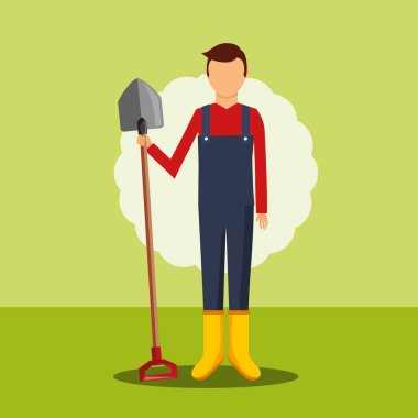 büyük holding bahçıvan alet Bahçe görüntü kürek