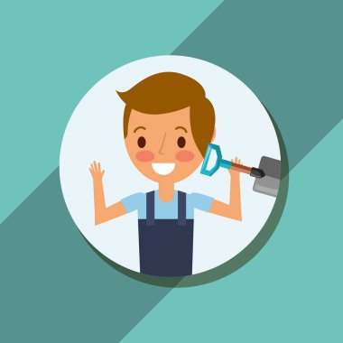 şirin portre çocuk kürek bahçe görüntüsü ile