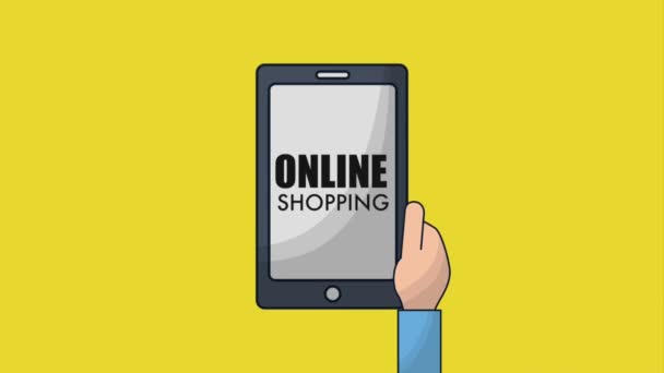 Imagen de compras online — Vídeo de stock