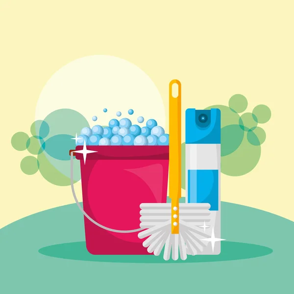 Spring cleaning concept — Stock Vector