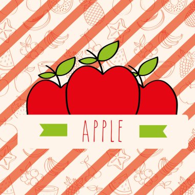 lezzetli taze doğa elma ile çizgili arka plan