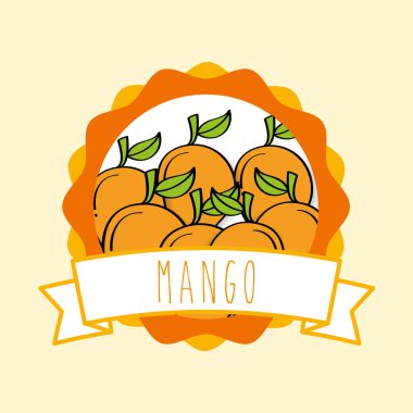 taze mango doğal meyve organik amblem tasarımı