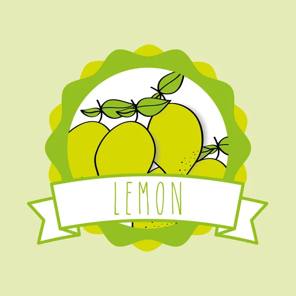 Imagen de diseño de emblema orgánico de fruta fresca natural — Vector de stock