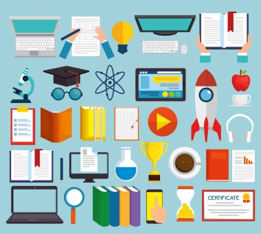 Eğitim satırındaki Icons set