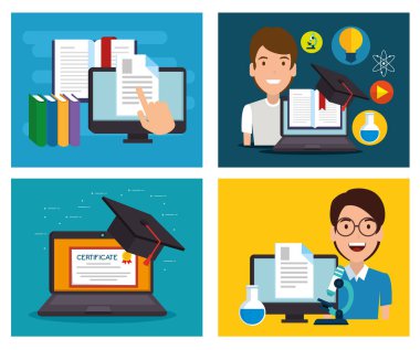 Eğitim satırındaki Icons set