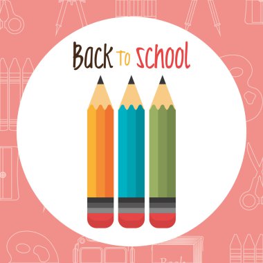 renk kalemler ile geri etiketi okul