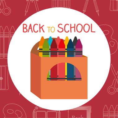 renkler boya kalemi ile geri etiketi okul