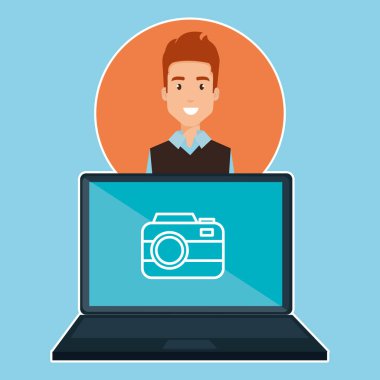 Dizüstü karakter olan adam