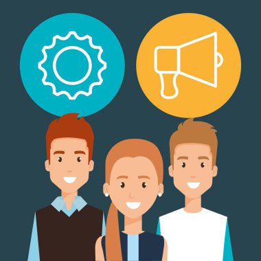 Sosyal Medya Icons gençlerle