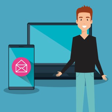 Dizüstü karakter olan adam