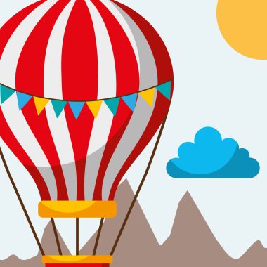 sıcak hava balon flamalar dağlar komik seyahat uçan