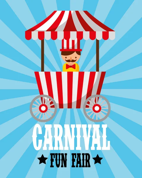 Sellerman τροφίμων περίπτερο Καρναβάλι ρετρό διασκέδαση δίκαιη — Διανυσματικό Αρχείο
