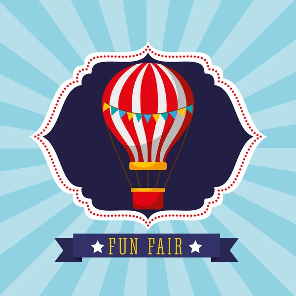 Classic hot air balloon carnival fun fair festival — Stock Vector