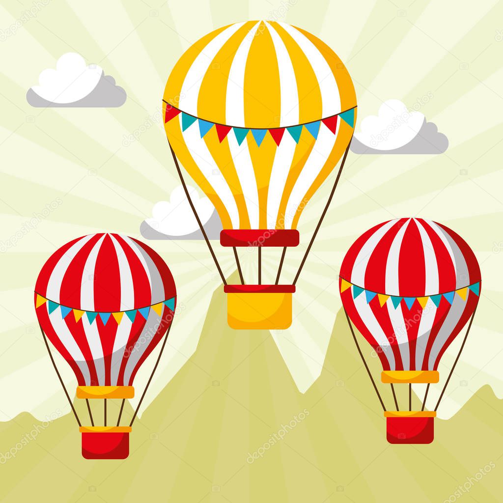 flying hot air balloons carnival fun fair festival