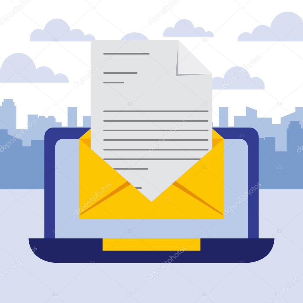 laptop business email letter communication