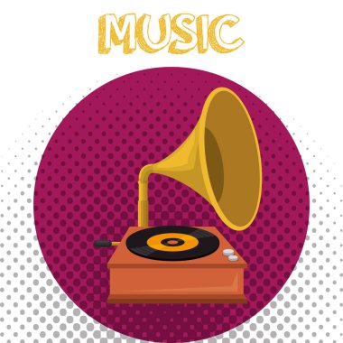 Gramofon eski moda ikonu