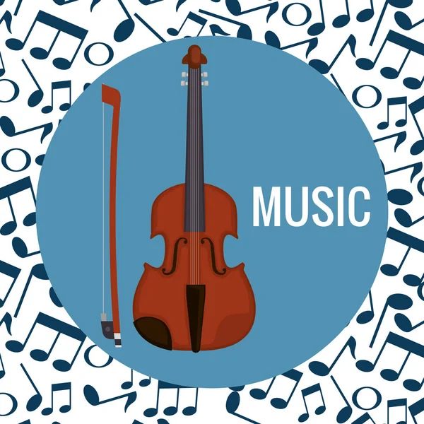Ícone instrumento musical violino — Vetor de Stock