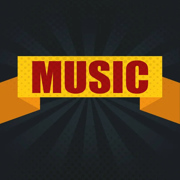 Cartaz de música com fita — Vetor de Stock