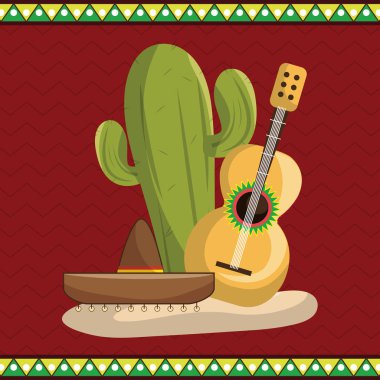 kaktüs Meksika kültür simgeleri ile