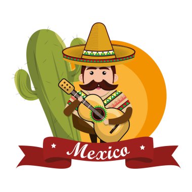 Meksika adam karakter kültür simgeleri ile