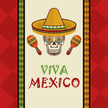 Meksika kafatası maskesi simgeler