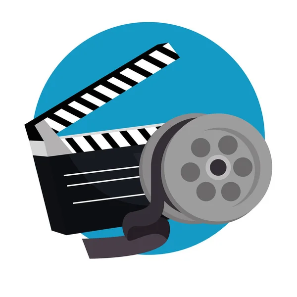 Clapper iconos de producción de cine — Archivo Imágenes Vectoriales