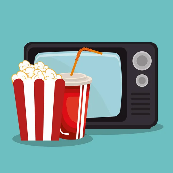 Oude Met Cinema Iconen Vector Illustratie Ontwerp — Stockvector