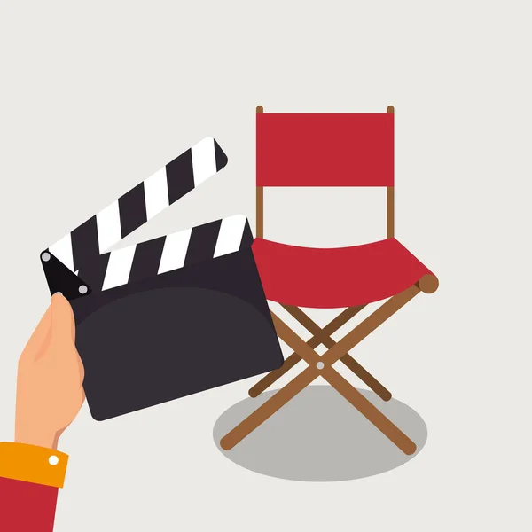 Ícones de produção de cinema clapper —  Vetores de Stock