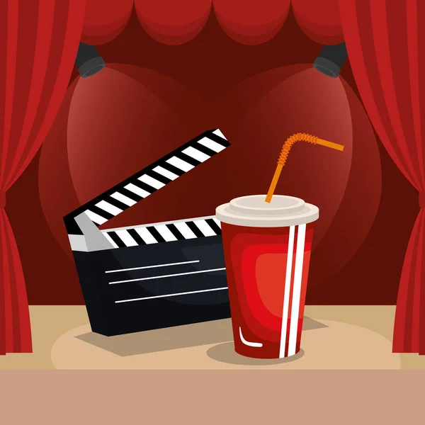 Divadlo strohe ikonami kino — Stockový vektor