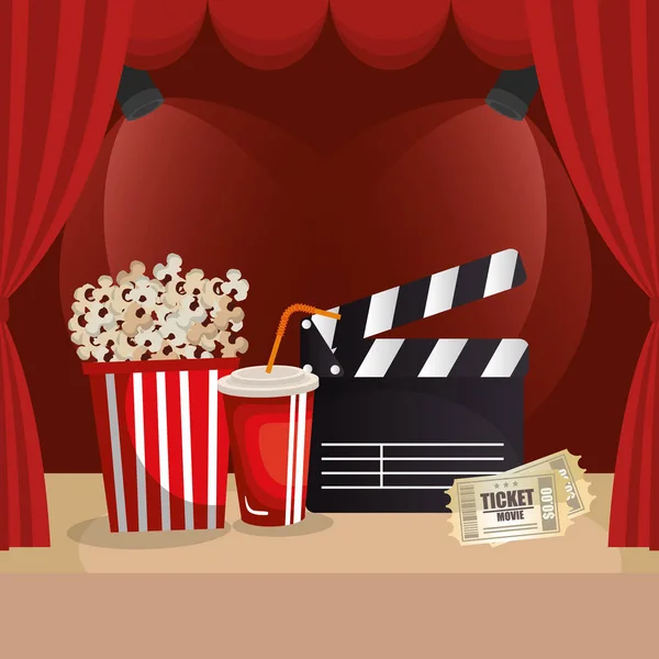 Kino-Essen mit Filmikonen — Stockvektor